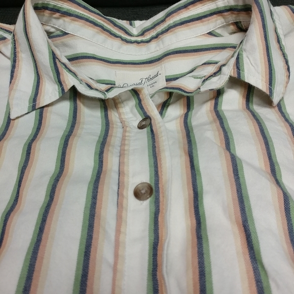 Universal Thread Oversized Fit Womens 100%Cottn Striped Long Sleeve Collar Shirt - Picture 11 of 15